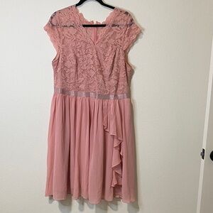 Wedtrend Wedding Mother of the Bride Bridesmaid Elegant Pink Lace Dress 3XL